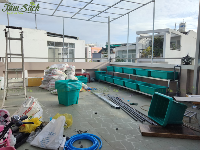 Giàn trồng rau 2 tầng