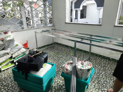 bộ 8 khay nhựa trồng rau lắp phẳng