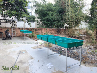 bộ 8 khay nhựa trồng rau lắp phẳng