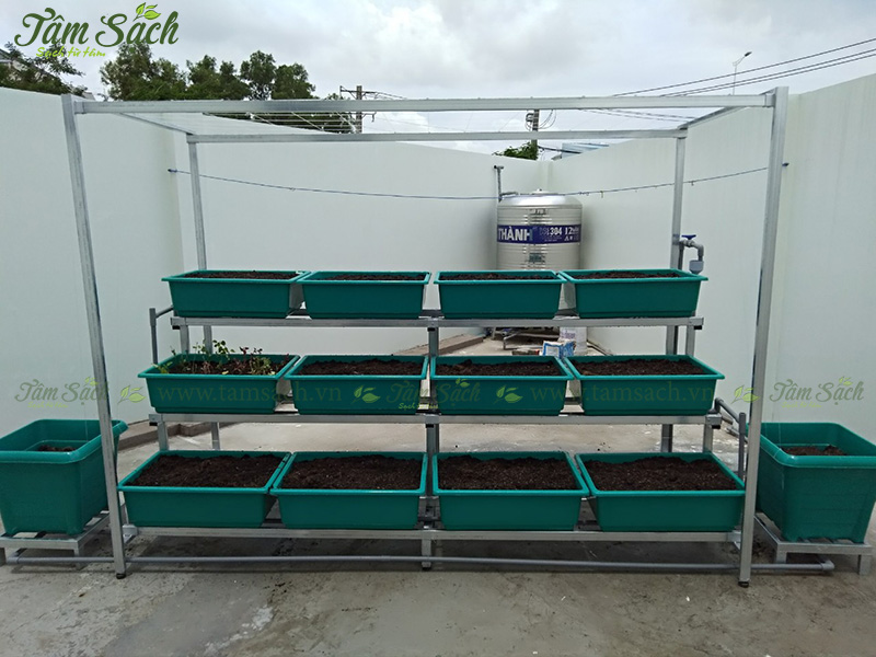 khay nhựa trồng rau thông minh tưới tự động