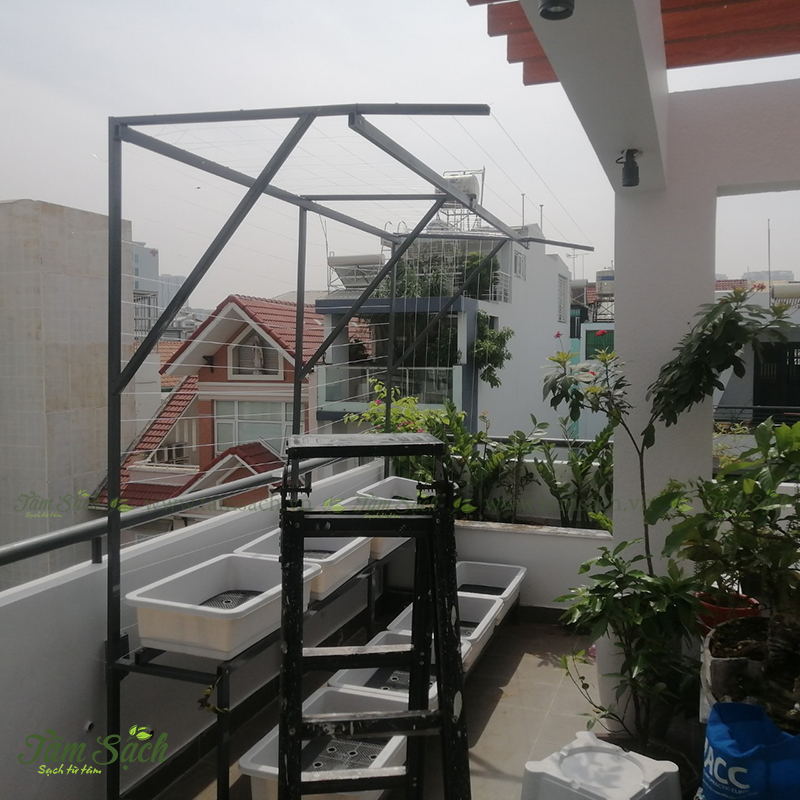 Thiết kế kệ trồng rau sạch 2 tầng