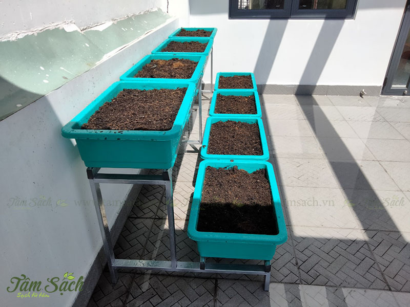 Thiết kế kệ trồng rau sạch 2 tầng