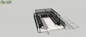 thiết kế 3d giàn trồng rau trên sân thượng 