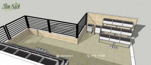 Bảng vẽ 3d kệ 3 tầng trồng rau sân thượng
