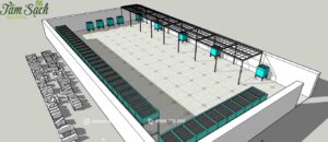 Thiết kế 3D cho sân thượng 50m2 trước khi thi công