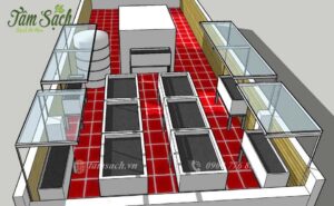 Bản thiết kế 3D vườn rau sân thượng hiện đại