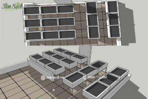 mẫu thiết kế 3d vườn rau 30m2