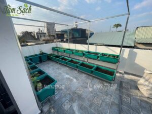 Kệ trồng rau 2 tầng sân thượng